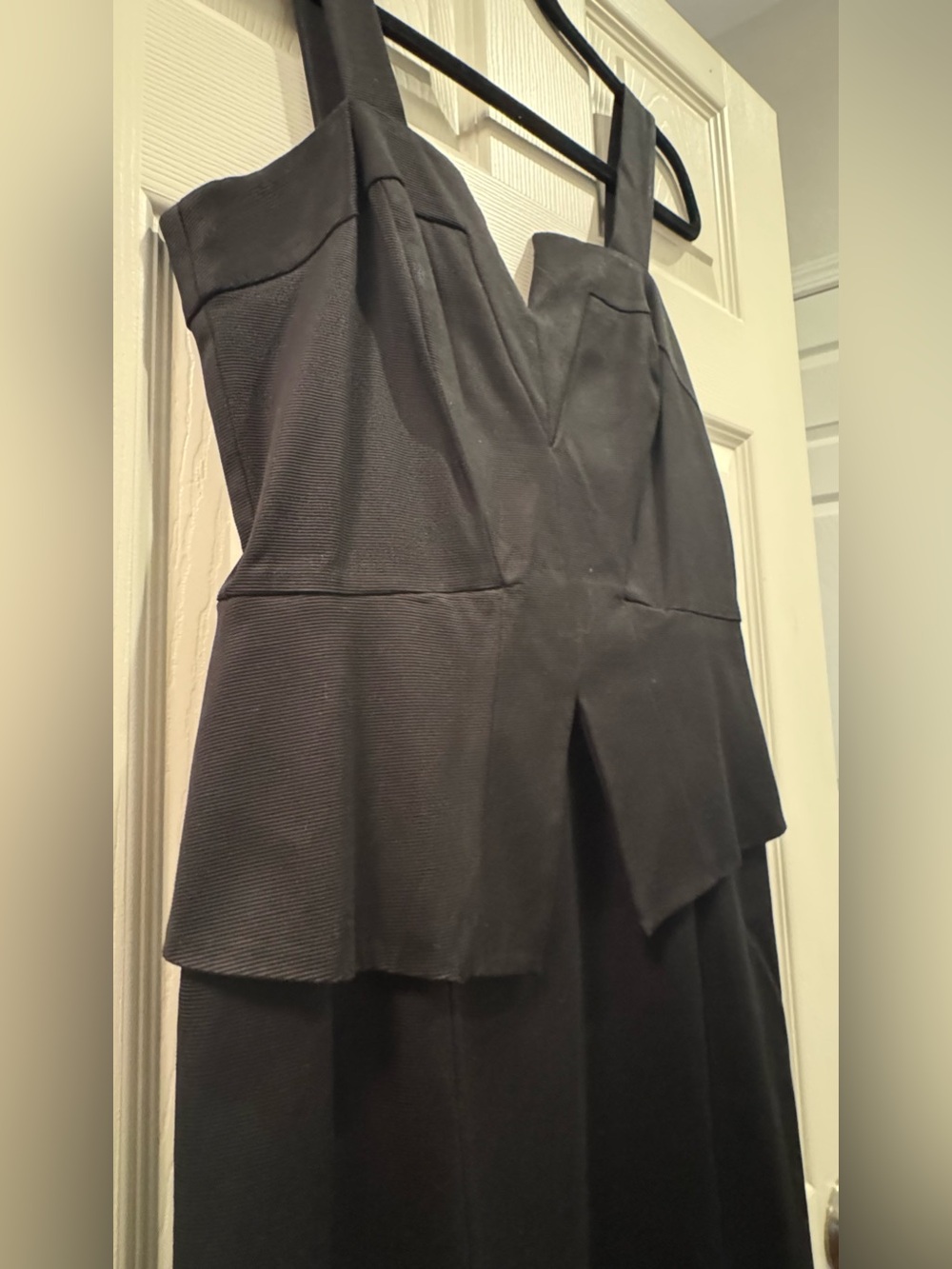 White House Black Market Black Peplum Layered Dress